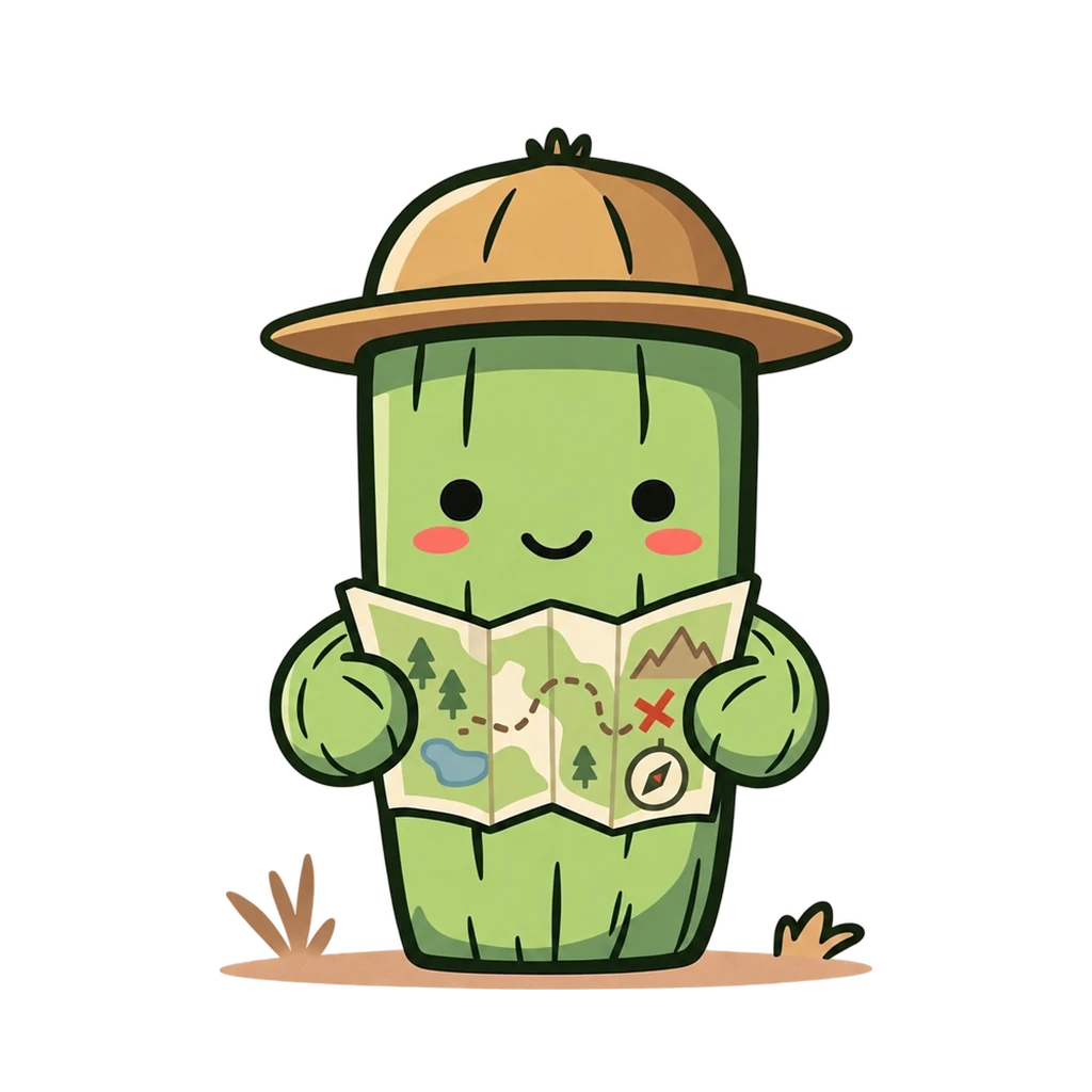Spike, reading a map.